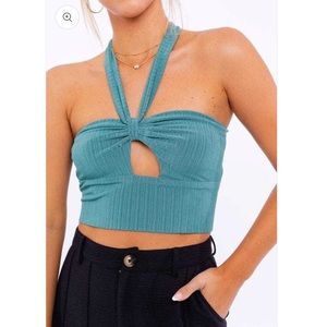 Le Lis Halter Bandeau Crop Top
